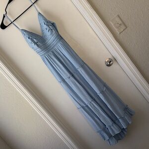 Light Blue Sleeveless Maxi Dress
